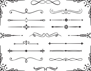 Ornate Calligraphy Divider and Corner Set