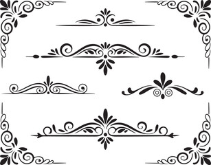 Ornate Calligraphy Divider and Corner Set