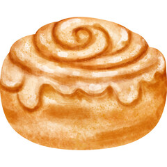 watercolor cinnamon roll