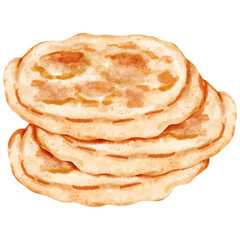 watercolor pita bread