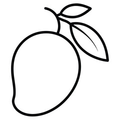 Mango Line Art Vector Icon