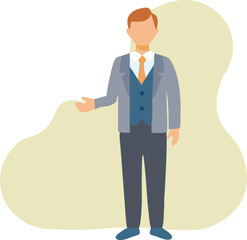 Office Executive Character Illustration in Color