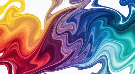 Obraz premium Vibrant Swirling Abstract Colors Fluid Art Digital Background Creation