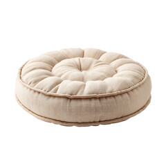 Soft Round Fabric Cushion with Elegant Design for Comfortable Seating and Home Decor Accent Transparent background or png