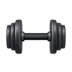 Fototapeta premium Stylish and Modern Black Dumbbell Isolated on White Background for Fitness and Exercise Training Enthusiasts Transparent background or png