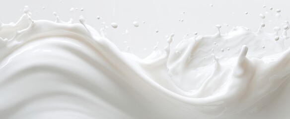 The smooth splash of milk creating an artistic fluid motion effect.