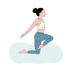 Woman Doing Yoga Bow Pose Variation for Strength and Balance