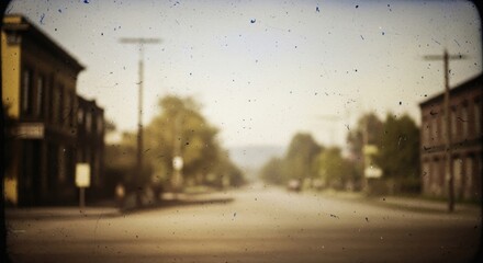 Obraz premium Quiet Street of Small Town with buildings and trees