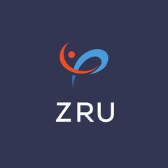 ZRU Letter Initial Logo Design Template Vector Illustration