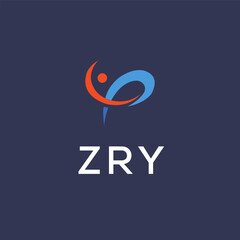 ZRY Letter Initial Logo Design Template Vector Illustration