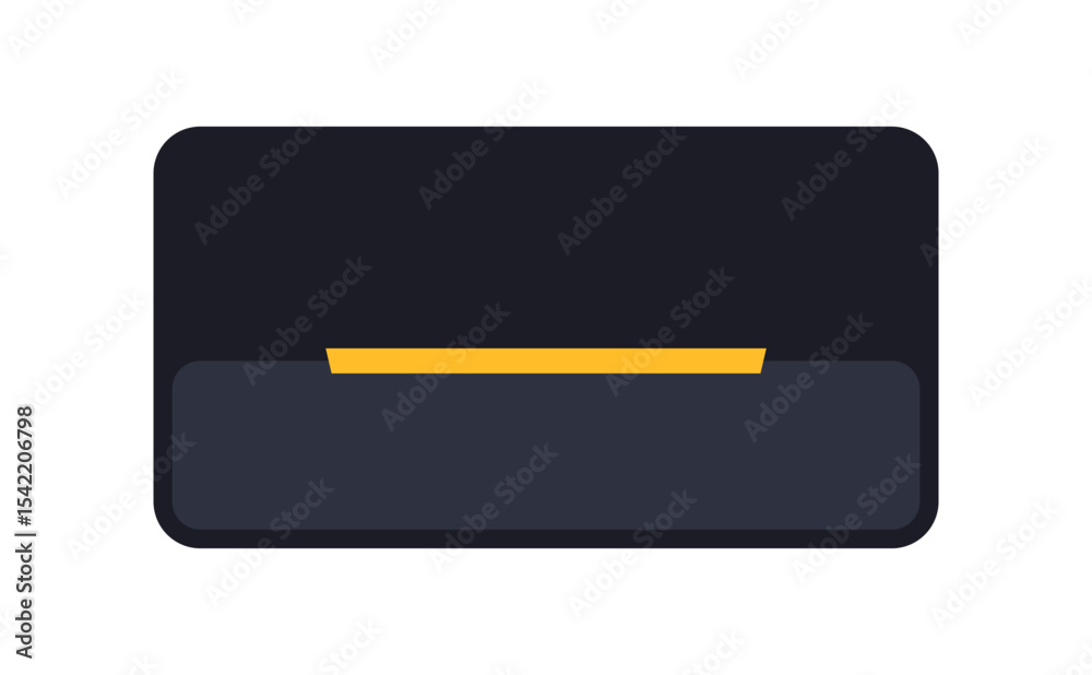 Poster minimal dark ui panel with status bar. modern interface module yellow line. clean dashboard element 