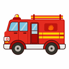 fire truck isolated on white