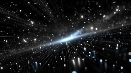 Obraz premium Cosmic light streaks across dark space