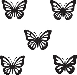 set of vector butterflies