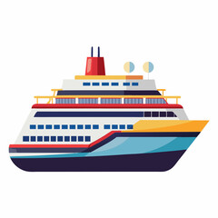 Obraz premium cruise ship vector illustration