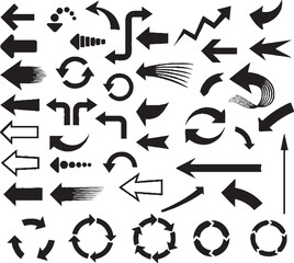 A set of stylish and modern arrow icons in various directions and styles.
