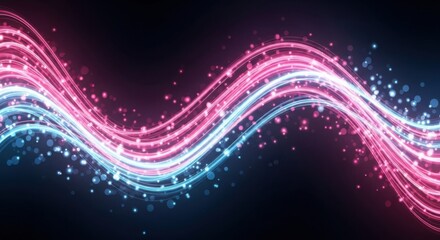 Fototapeta premium Elegant Wave of Light Blue and Pink Glitter Effects