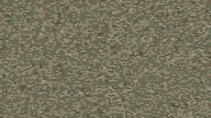 Modern Pixelated Army Camo Texture in Forest and Earth Tones.