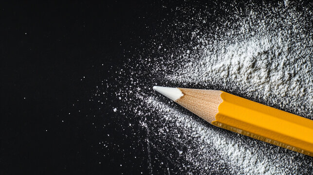 Minimalist Chalk Drawing of a Pencil on Dark Surface with Copy Space
- Powered by Adobe