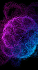 Naklejka premium Abstract Purple and Blue Energy Lines, Network, Connection Background