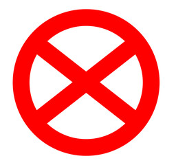 No Entry Crossed Symbol – Vector Prohibition Sign with X