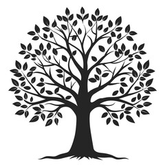 Fototapeta premium Silhouette of a single tranquil tree at sunset