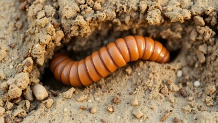 A worm on the soil