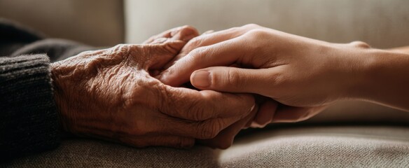 The hands of connection between generations showing love and support.