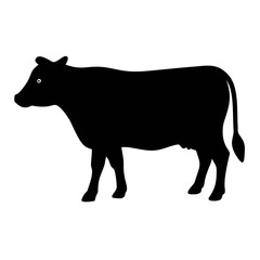 cow black silhouette Stock Illustration