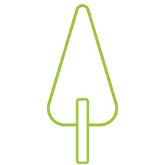 light green outline pine tree icon