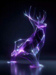 Obraz premium Abstract glowing deer sculpture