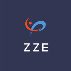ZZE Letter Initial Logo Design Template Vector Illustration