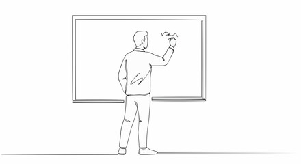 Man writing on a whiteboard.