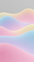 Pastel Wave Abstract Background: Soft Pink, Blue, and Yellow Gradient