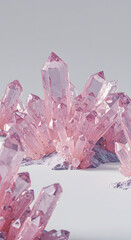 Pink Crystal Cluster: Elegant Gemstone Background