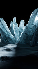 Stunning Blue Crystal Formation on Dark Surface: Abstract Background
