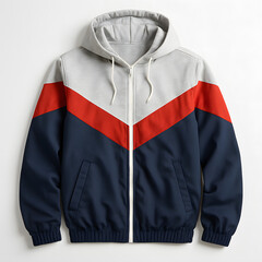 Colorblock Windbreaker Jacket on White Background