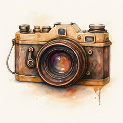 Vintage 35mm Film Camera on White