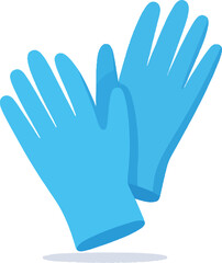 Obraz premium Blue latex gloves ready for use in a healthcare setting during a routine examination or procedure