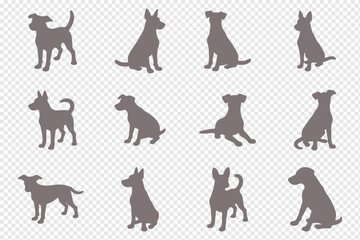 A striking black silhouette of a dog with a long tail sniffing the ground. It captures the simple, yet powerful, beauty of canine companionship.