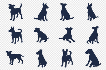 A striking black silhouette of a dog with a long tail sniffing the ground. It captures the simple, yet powerful, beauty of canine companionship.