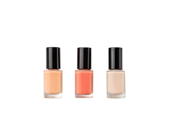 Three Neutral Nail Polish Colors Peach, Coral, and Beige Shades for a Chic Manicure