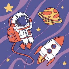 space rocket vector illustration