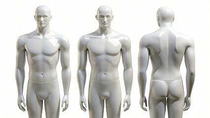 Obraz premium Male mannequin display front back and side views