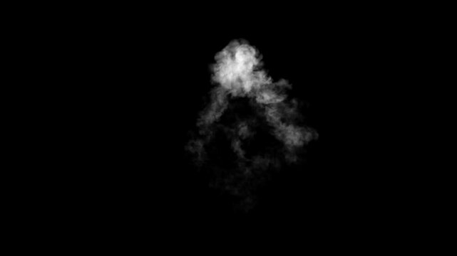 White smoke burst animated overlay set, 4k resolution.