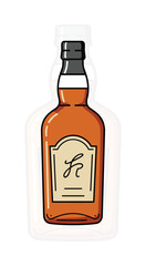 Whiskey bottle vector illustration, elegant vintage glassware