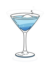 Daiquiri cocktail vector art, bartender style drink
