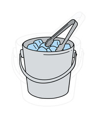 Ice Bucket Vector Artwork, Barware Beverage Illustration