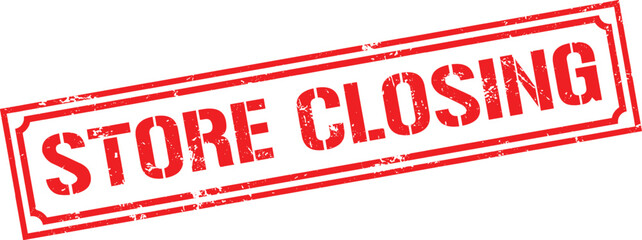 Grunge stamp store closing