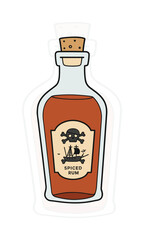 Rum Bottle Vector Illustration, Bartender Essential Still